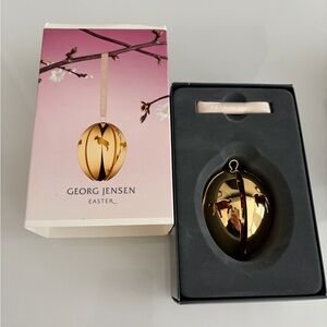 Georg Jensen Polished Gold Egg 2006 Easter Ornament with Loop